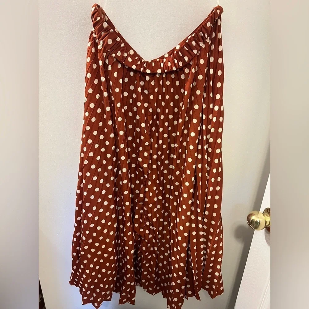 Vada Winter Rust Brown Polka Dot Skirt